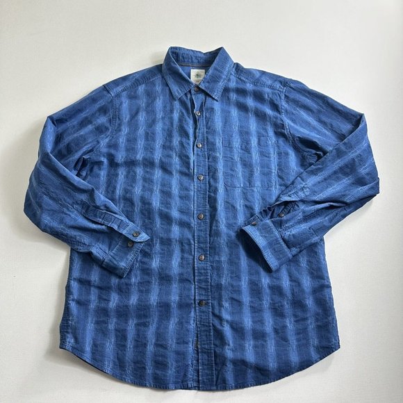 The Territory Ahead Mens Large Casual Long Sleeve Button Down Shirt Blue Stripes - Picture 1 of 9